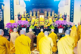 Tưởng niệm Trưởng lão Hòa thượng Thích Trí Quang tại chùa Ấn Quang, TP.HCM - Ảnh: Trung Hiếu