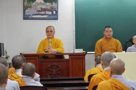 Thượng tọa Thích Thiện Chơn, Chủ nhiệm Lớp Sơ cấp Phật học Q.3 sách tấn Tăng Ni sinh trước khi thi tụng luật