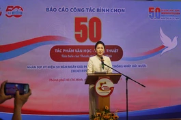 Phó Giám đốc Sở Văn hóa và Thể thao TP.HCM Nguyễn Thị Thanh Thúy chia sẻ về quá trình tổ chức, tiêu chí và các bước tuyển chọn tác phẩm văn học - nghệ thuật tiêu biểu của Thành phố