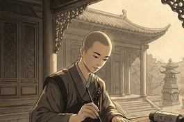 Tranh minh hoạ tăng nhân Biện Cơ