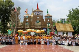 Khai mạc trại họp bạn liên ngành thanh thiếu Gia đình Phật tử các tỉnh thành Đông - Tây Nam Bộ và Bình Thuận - Ảnh: Bá Nam