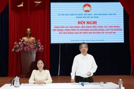 Ông Nguyễn Phước Lộc, Phó Bí Thư Thành ủy, Chủ tịch Ủy ban MTTQVN TP.HCM chủ trì cuộc họp - Ảnh: MT TP.HCM