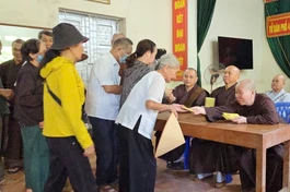 Tăng Ni, Phật tử các chùa thuộc 6 phường: Hạnh Thông, Gò Vấp, Thông Tây Hội, An Hội Tây, An Hội Đông, An Nhơn (TP.HCM) tặng quà hỗ trợ đến bà con tại Thái Nguyên