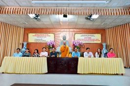 Thượng tọa Thích Bình Tâm, trụ trì thiền viện Trúc Lâm Phương Nam phát biểu 