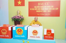 Trưởng lão Hòa thượng Thích Thiện Nhơn, Phó Pháp chủ, Chủ tịch Hội đồng Trị sự GHPGVN đi bầu cử đại biểu Quốc hội khóa XVI và đại biểu Hội đồng Nhân dân các cấp nhiệm kỳ 2026-2031