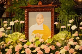 Di ảnh Ni trưởng Thích nữ Như Hoa được tôn trí tại Tổ đường chùa Vĩnh Phước