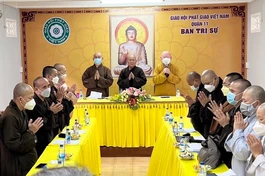 Toàn cảnh phiên họp của Ban Trị sự Phật giáo quận 11 sáng nay