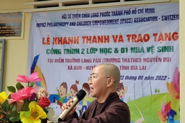 Hội Từ thiện chùa Long Phước khánh thành công trình dành cho các em học sinh 