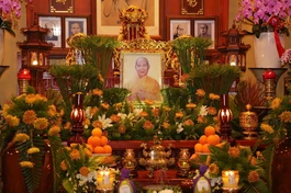 Di ảnh Hòa thượng Thích Huệ Hưng tôn trí tại tổ đường tu viện Huệ Quang - Ảnh: Hoằng Minh