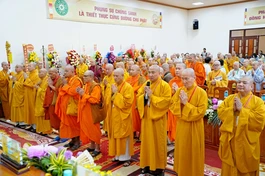 Khai mạc phiên thứ nhất Đại hội đại biểu Phật giáo tỉnh Cà Mau lần thứ I, nhiệm kỳ 2026-2031 tại trụ sở Văn phòng Ban Trị sự - chùa Long Phước