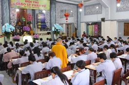 229 Phật tử về chùa Kim Sơn (P.1, Q.Phú Nhuận) tham dự Hội thi giáo lý Phật tử cấp quận huyện năm 2024