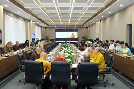Phiên họp thứ ba giữa ICDV và GHPGVN rà soát về chương trình Đại lễ Vesak Liên Hiệp Quốc 2025 - Ảnh: Nguyên Tài/BGN