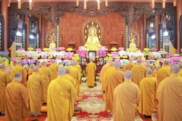 Trang nghiêm Lễ tưởng niệm húy nhật lần thứ 38 Hòa thượng Thích Nhật Lệ tại chùa Hải Quang (P.Tân Sơn Hòa, TP.HCM) - Ảnh: Nguyên Tài/BGN