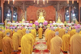 Trang nghiêm Lễ tưởng niệm húy nhật lần thứ 38 Hòa thượng Thích Nhật Lệ tại chùa Hải Quang (P.Tân Sơn Hòa, TP.HCM) - Ảnh: Nguyên Tài/BGN