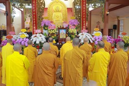 Trang nghiêm Lễ tưởng niệm Hòa thượng Thích Đạt Đạo, khai sơn chùa Bát Nhã (P.Bình Lợi Trung, TP.HCM) - Ảnh: Nguyên Tài/BGN