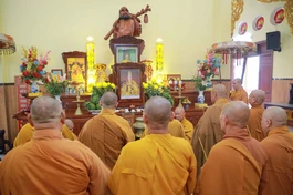 Lễ tưởng niệm tuần Tiểu tường Trưởng lão Hòa thượng Thích Tịnh Hạnh tại chùa Phật Bửu (xã Xuân Thới Sơn, TP.HCM) - Ảnh: Nguyên Tài/BGN