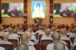 Khóa bồi dưỡng trụ trì do Ban Trị sự GHPGVN TP.HCM tổ chức tại Việt Nam Quốc Tự, diễn ra từ ngày 20-12 (1-11-Ất Tỵ) đến 29-12 (10-11-Ất Tỵ) - Ảnh: Nguyên Tài/BGN