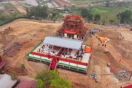 Toàn cảnh Lễ thượng lương công trình tu bổ, tôn tạo di tích chùa Phúc Lâm cổ (xã Đông Anh, TP.Hà Nội)