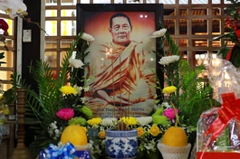 Di ảnh Trưởng lão Hòa thượng Thích Giác Trang tại tịnh xá Ngọc Chánh (P.Bình Thạnh, TP.HCM) - Ảnh: Thanh Tốt