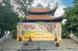 Chùa Hội An (P.Bình Dương) - lễ đài chính Đại lễ Phật đản Phật lịch 2570 của Tăng Ni TP.HCM tại khu vực Bình Dương (cũ) - Ảnh: Chúc Nghĩa