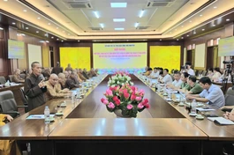 Quang cảnh Hội nghị tiếp xúc, trao đổi về công tác quản lý nhà nước đối với Phật giáo trên địa bàn tỉnh Thái Nguyên