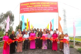 Cắt băng khánh thành cầu Minh Tòng tại xã Tân Long, tỉnh Tây Ninh