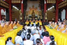 Quang cảnh buổi lễ Vu lan - Báo hiếu tại chùa Long Phước