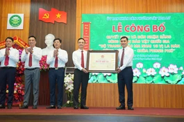 Lãnh đạo Cục Di sản văn hóa trao Bằng công nhận Bảo vật quốc gia đến phường Tây Hoa Lư (tỉnh Ninh Bình)