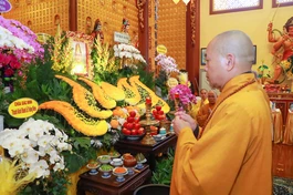 Lễ tưởng niệm Hòa thượng Thích Thanh Ngọc tại chùa Khuông Việt (P.Tân Sơn Nhất, TP.HCM) - Ảnh: Nguyên Tài/BGN