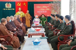 Ban Trị sự GHPGVN tỉnh Hà Tĩnh thăm và chúc tết công an tỉnh nhà