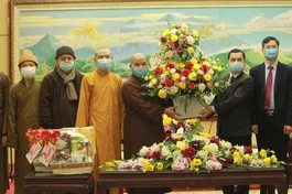 Thường trực Ban Trị sự GHPGVN tỉnh Vĩnh Phúc chúc Tết lãnh đạo các cơ quan ban ngành tỉnh nhà