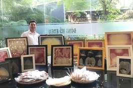 Duy Khánh cùng những tác phẩm làm từ chất liệu lá bồ đề 