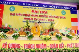 Chủ tọa đoàn Đại hội đại biểu Phật giáo huyện Bắc Tân Uyên lần thứ III, nhiệm kỳ 2021-2026