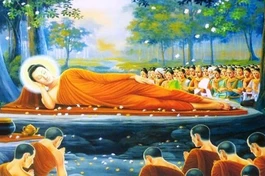 Tranh vẽ Đức Phật nhập Niết-bàn