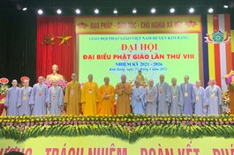 15 thành viên tân Ban Trị sự Phật giáo huyện Kim Bảng nhiệm kỳ 2021 - 2026 ra mắt đại hội