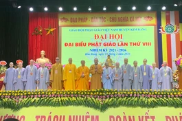 15 thành viên tân Ban Trị sự Phật giáo huyện Kim Bảng nhiệm kỳ 2021 - 2026 ra mắt đại hội
