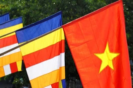 Cờ Tổ quốc và cờ Phật giáo - Ảnh minh họa