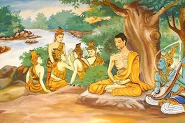 Thái tử Sĩ Đạt Ta tu khổ hạnh cùng 5 anh em Kiều Trần Như