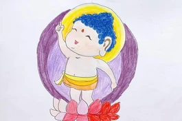 Tác phẩm Đức Phật đản sanh qua nét vẽ hồn nhiên, trong trẻo của Yến Nhi