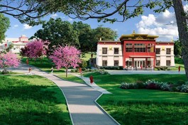 Phối cảnh Trung tâm nghiên cứu và thư viện Dalai Lama