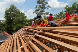 Thượng lương, an vị long cốt ngôi tổ đường chùa Phúc Khánh