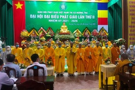 Tân Ban Trị sự Phật giáo thị xã Hương Trà nhiệm kỳ 2021-2026 ra mắt và phát biểu nhận nhiệm vụ tại đại hội