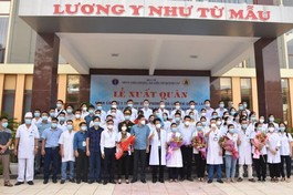 Đoàn công tác của Bệnh viện Phong - Da liễu Trung ương Quỳnh Lập lên đường vào TP.HCM và các tỉnh, thành phía Nam hỗ trợ chống dịch