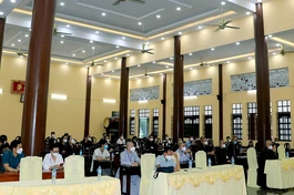 Lễ sơ kết công tác hỗ trợ tuyến đầu chống dịch của đội tình nguyện viên Phật giáo tỉnh Bình Dương