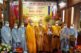 Tân Ban Trị sự Phật giáo quận Cầu Giấy nhiệm kỳ 2021-2026 ra mắt đại hội