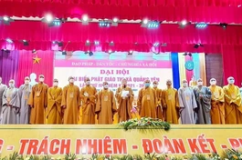 Tân Ban Trị sự Phật giáo thị xã Quảng Yên ra mắt và phát biểu nhận nhiệm vụ tại đại hội