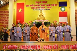 Tân Ban Trị sự Phật giáo huyện Ba Vì nhiệm kỳ 2021-2026 ra mắt và phát biểu nhận nhiệm vụ tại đại hội