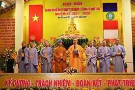 Tân Ban Trị sự Phật giáo huyện Ba Vì nhiệm kỳ 2021-2026 ra mắt và phát biểu nhận nhiệm vụ tại đại hội