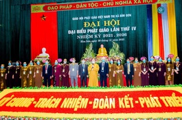 Tân ban Trị sự Phật giáo thị xã Bỉm Sơn nhiệm kỳ 2021-2026 ra mắt và phát biểu nhận nhiệm vụ tại đại hội
