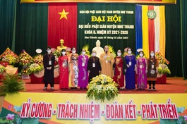 Tân Ban Trị sự Phật giáo huyện Như Thanh nhiệm kỳ 2021-2026 ra mắt và phát biểu nhận nhiệm vụ tại đại hội